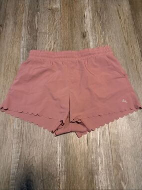 JoyLab athletic shorts in a dusty pink color Scallop Hem